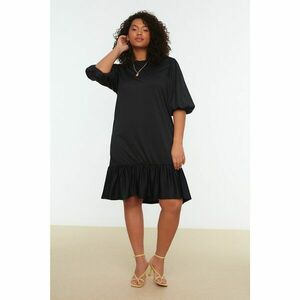 Trendyol Curve Black Knitted Skirt With Flounces kép