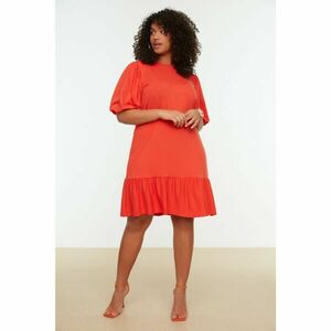 Trendyol Curve Coral Skirt Flounce Knitted Dress kép