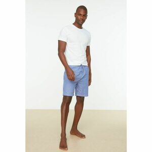 Trendyol Navy Blue-White Men Regular Fit Bottom Woven Top Knitted Pajamas Set kép