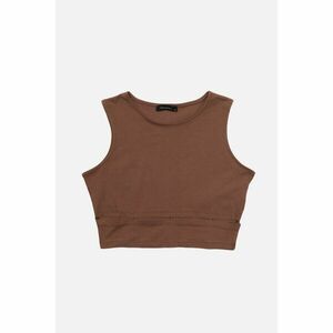 Trendyol Brown Cut Out Detailed Crop Knitted Blouse kép
