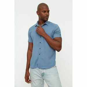 Trendyol Indigo Men's Slim Fit Shirt Collar Epaulette Shirt kép