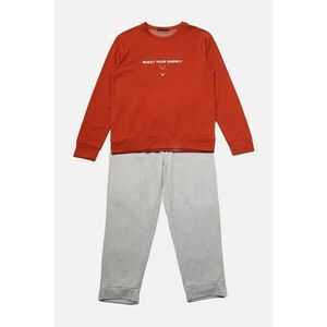Trendyol Orange Men's Regular Fit Printed Pajamas Set kép