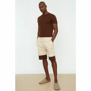 Trendyol Brown-Beige Men's Regular Fit Paneled Pajamas Set kép