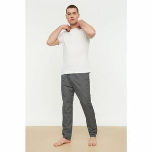 Trendyol Navy Blue-Grey Men Regular Fit Plaid Pajamas Set kép