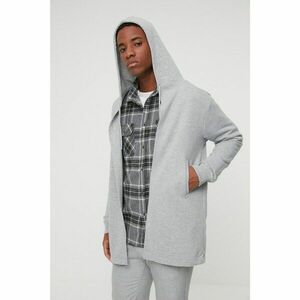 Trendyol Gray Men's Regular Fit Hooded Cardigan kép