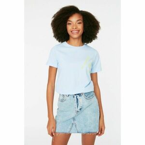 Trendyol Blue Printed Basic Knitted t-shirt kép