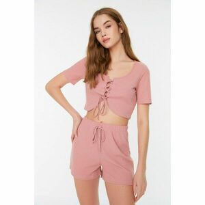 Trendyol Pink Crop Camisole Knitted Pajamas Set kép