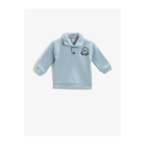 Koton Nyc Printed Collar Plush Sweatshirt Cotton kép