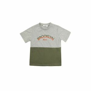 Trendyol Gray Color Block Printed Boy Knitted T-Shirt kép