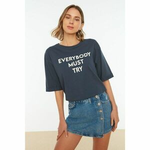 Trendyol Indigo Printed Knitted T-shirt kép