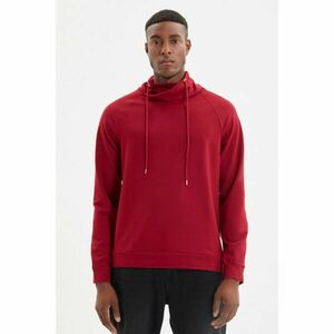 Trendyol Claret Red Men Regular Fit Collar Long Sleeve Basic Sweatshirt kép