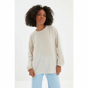 Trendyol Brown Recycle Loose Fit Striped Knitted T-Shirt kép