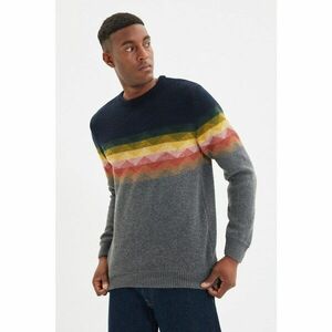 Trendyol Navy Blue Men's Crew Neck Slim Fit Knitwear Sweater kép