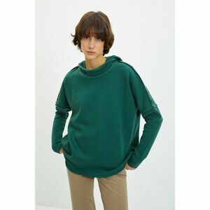 Trendyol Green Hooded Boyfriend Raised Knitted Sweatshirt kép