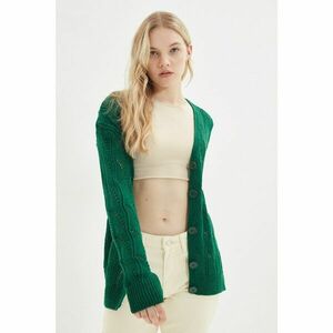 Trendyol Emerald Green Knitted Detailed Knitwear Cardigan kép