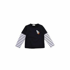 Trendyol Navy Blue Sleeve Detailed Embroidered Boy Knitted Slim Sweatshirt kép