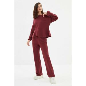 Trendyol Claret Red Recycle Fabric Knitted Bottom-Top Set kép