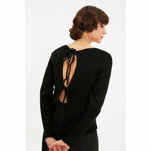 Trendyol Black Ribbed Back Detailed Knitwear Sweater kép