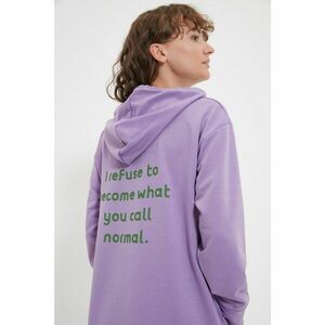 Trendyol Lilac Hooded Back Printed Knitted Sweatshirt kép