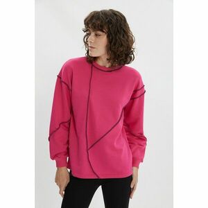 Trendyol Fuchsia Loose Bedstead Stitched Thin Knitted Sweatshirt kép