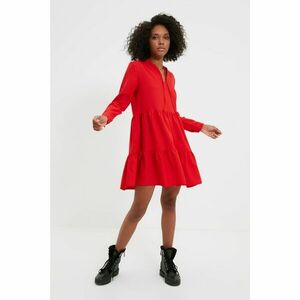 Trendyol Red Pleated Dress kép