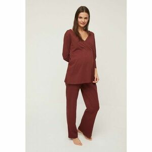 Trendyol Cinnamon Knitted Maternity Pajamas Set kép
