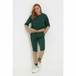 Trendyol Green Color Block Raised Basic Jogger Knitted Sweatpants kép