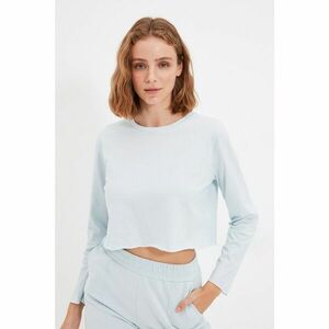 Trendyol Blue 100% Organic Cotton Crop Knitted T-Shirt kép