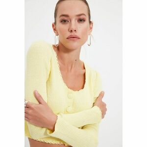 Trendyol Yellow Edge Detailed Crop Knitwear Cardigan kép