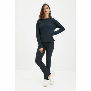 Trendyol Navy Blue Basic Jogger Knitted Knitted Trousers with Slit Look kép