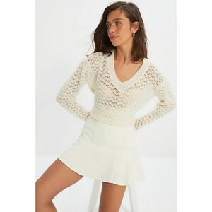 Trendyol Ecru Openwork Knitwear Sweater kép