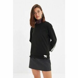 Trendyol Black Bow Detailed Basic Knitted Slim Sweatshirt kép