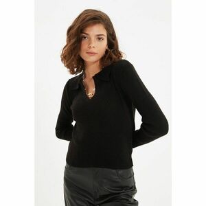 Trendyol Black Polo Neck Detailed Knitwear Sweater kép