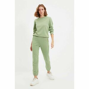 Trendyol Dark Mint 100% Organic Cotton Basic Jogger Printed Knitted Sweatpants kép
