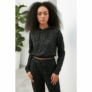 Trendyol Black Leopard Printed Knitted Sweatshirt kép