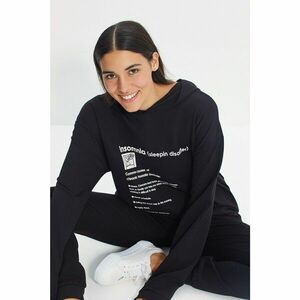 Trendyol Black Printed Sweatshirt kép
