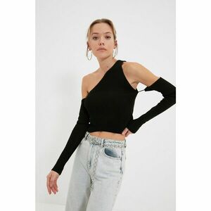 Trendyol Black Shoulder Detailed Knitwear Sweater kép