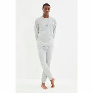 Trendyol Gray Men's Regular Fit Embroidered Knitted Pajamas Set kép
