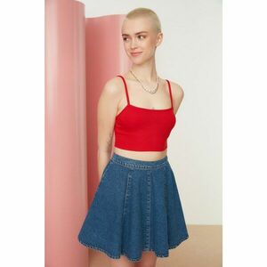 Trendyol Red Strap Crop Knitted Blouse kép