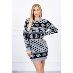 Christmas sweater dress with hearts gray kép