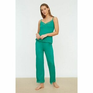 Trendyol Green Lace Viscose Pajamas Set kép