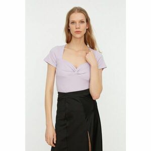 Trendyol Lilac Heart Collar Knitted Blouse kép