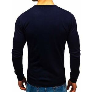 Fashionable men's sweater BOLF 2300 - navy blue, kép