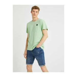 Koton Men's Green Regular Fit Cotton T-Shirt kép