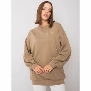 Dark beige sweatshirt without a hood kép