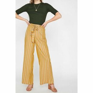Koton Women's Yellow Striped Trousers kép