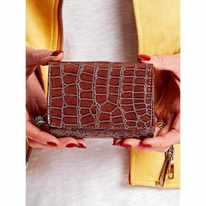 Női barna pénztárca krokodilbőr mintával kép