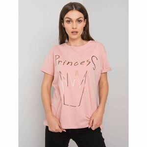 Poros rózsaszín női pamut póló nyomtatással kép