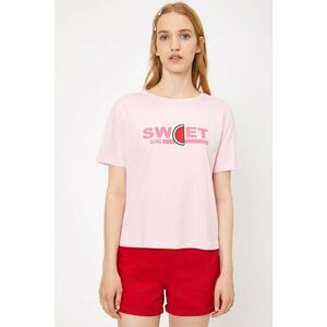 Koton Women's Pink Crew Neck Short Sleeve T-Shirt kép