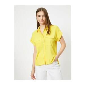 Koton női sárga zseb részletes ing kép